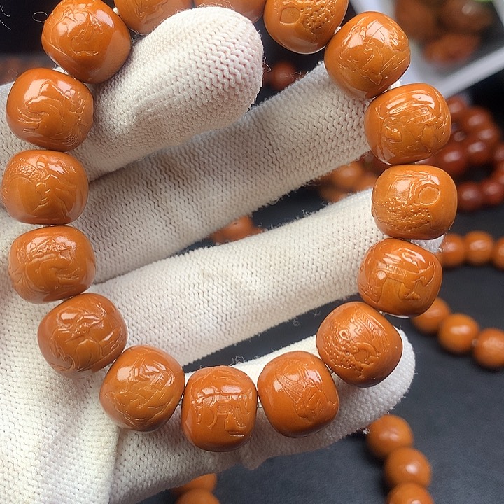 橄榄核手串/手链旅*老型山水14