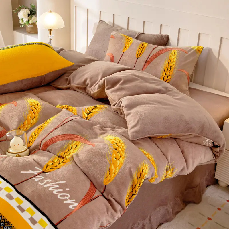 加厚牛奶绒被套冬季加绒保暖双面绒被罩床群款床上用品单人学生