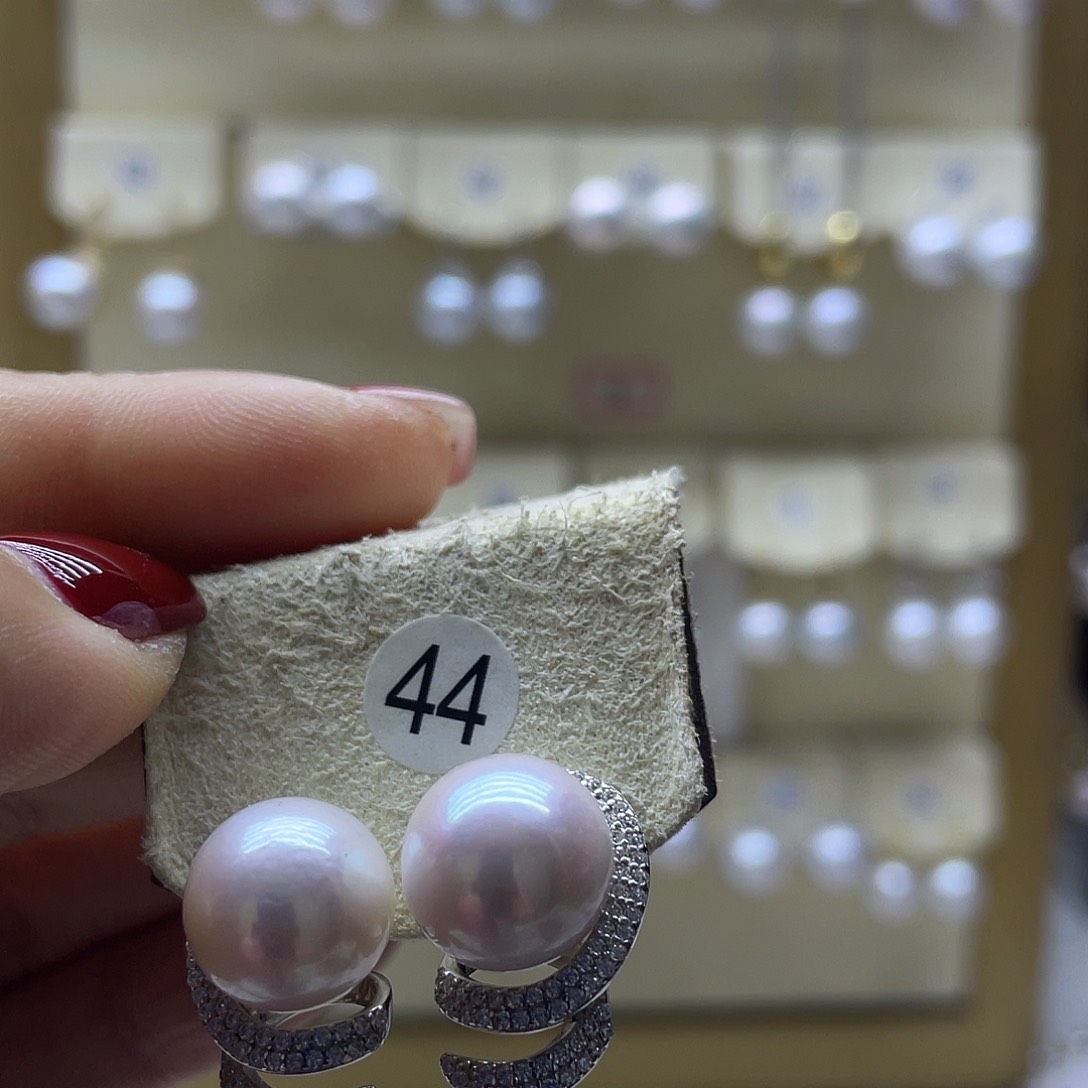 淡水珍珠耳饰银S925镶嵌