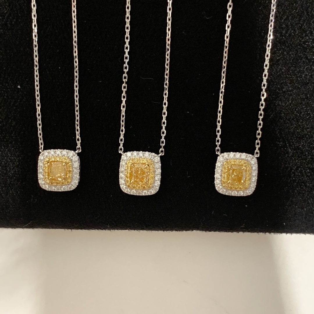 黄钻轻奢高级百搭钻石项链