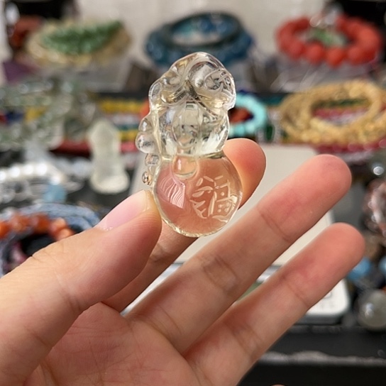 水晶颈饰未镶嵌矿坑葫芦