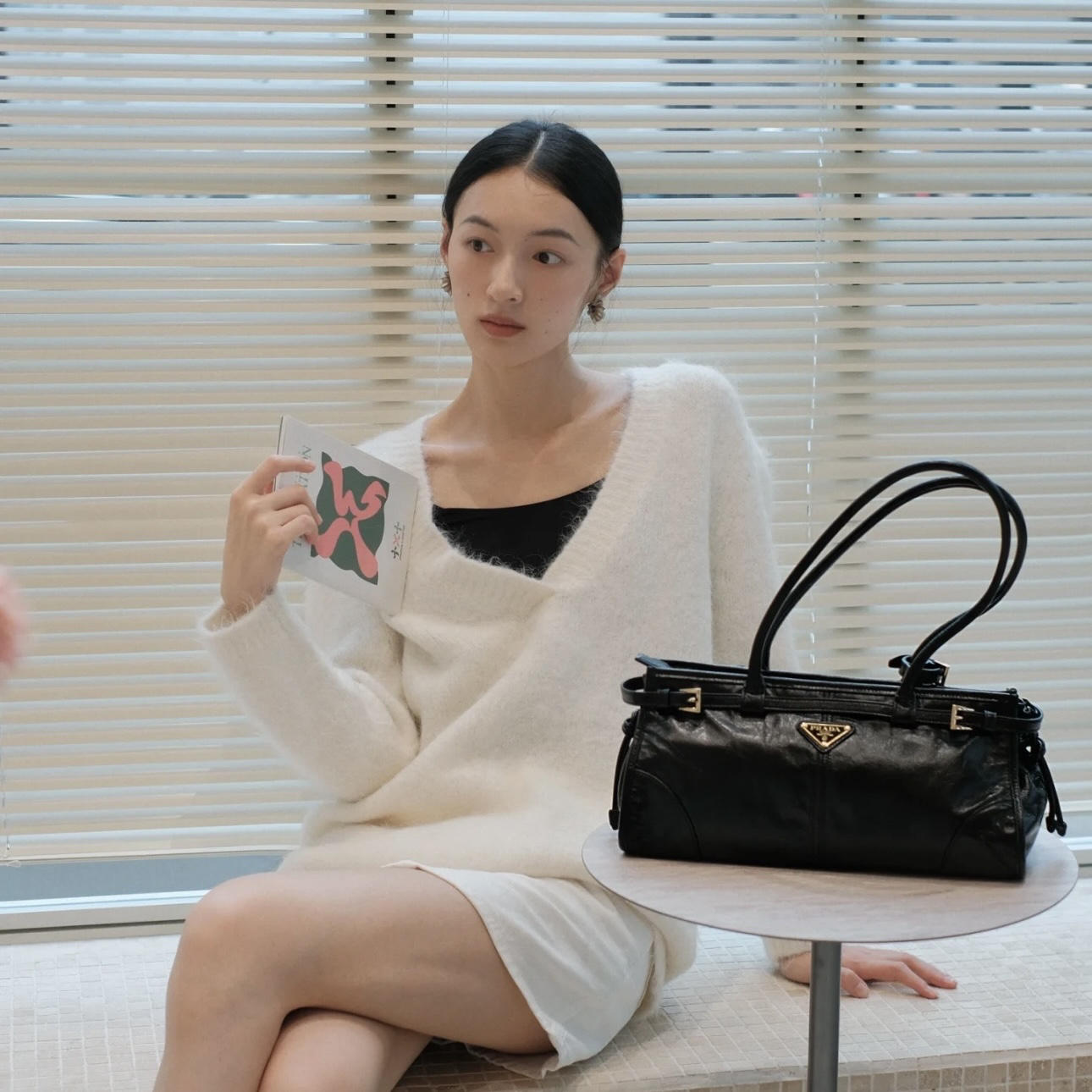 99新 Prada/普拉达 普拉达 soft lux 黑色斜挎包