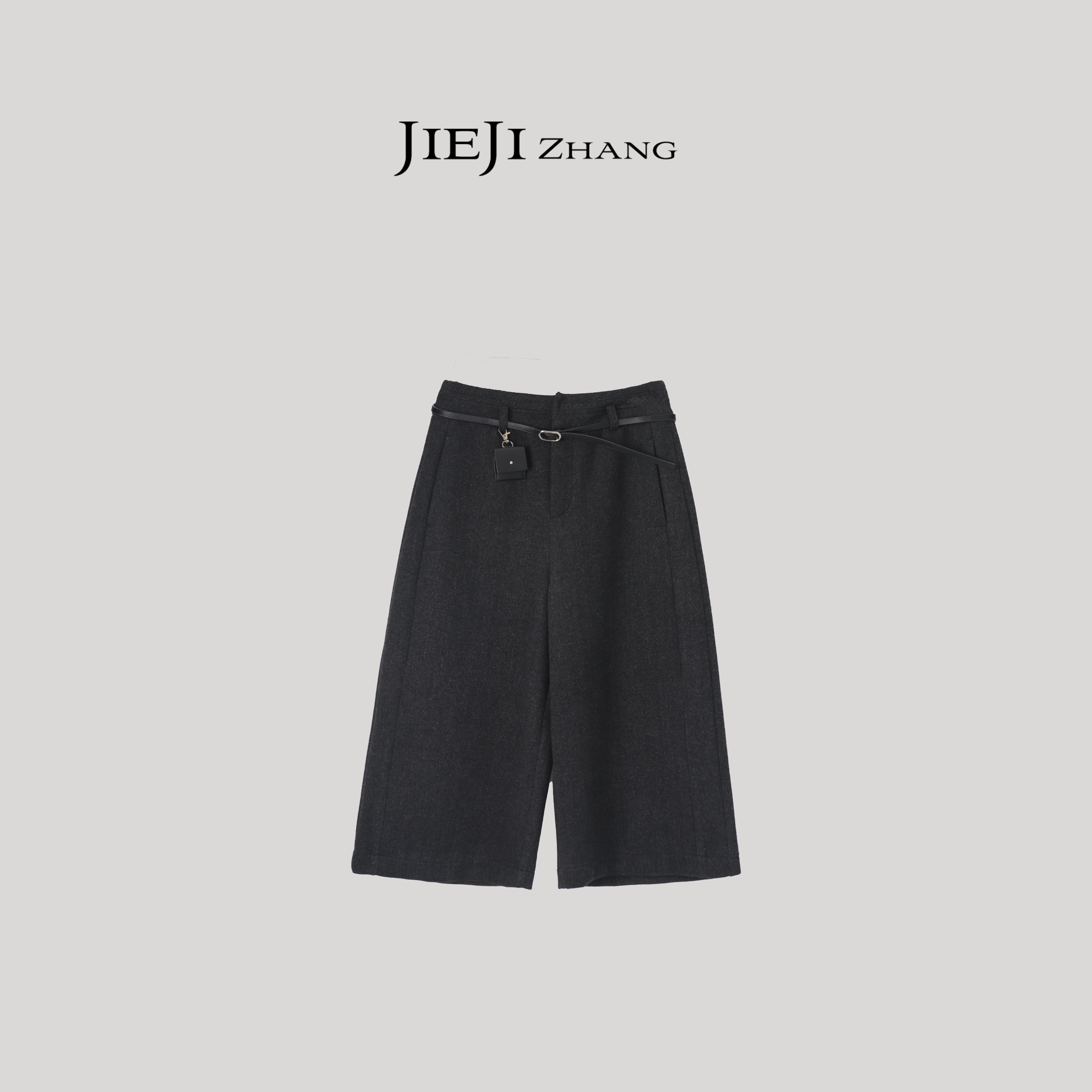 【JIEJI ZHANG】秋冬老钱风羊毛混纺时尚通勤休闲百搭裤子351125