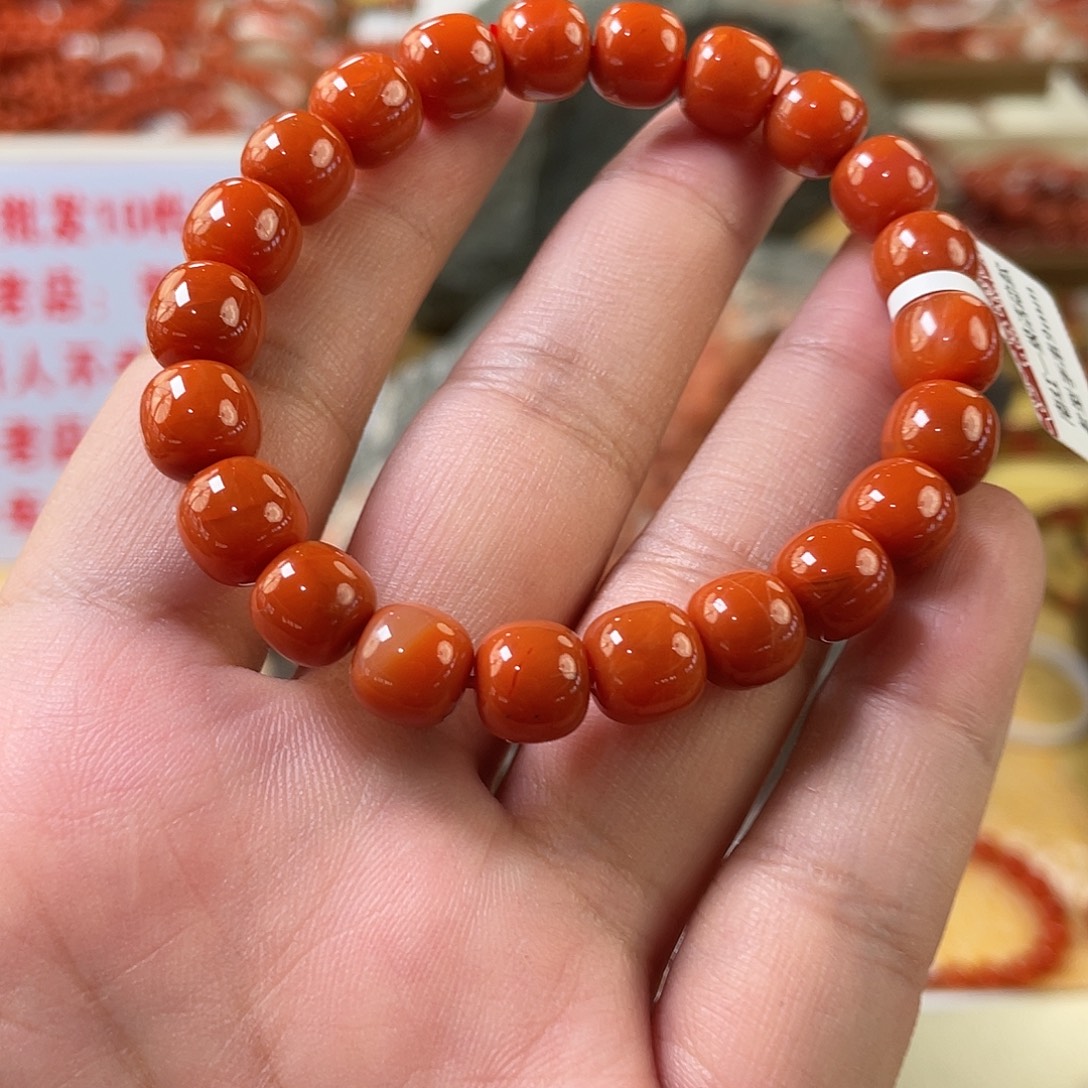 南红玛瑙未镶嵌手链9mm
