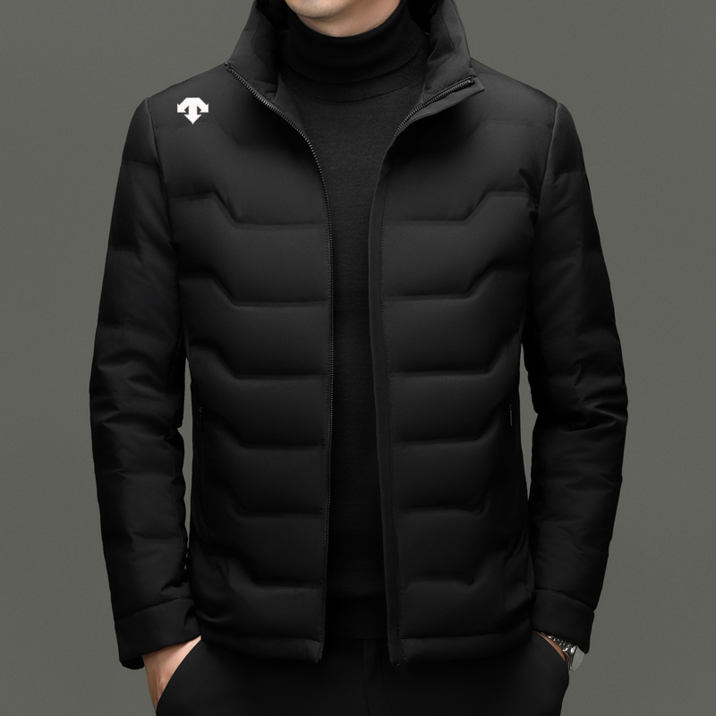 奥莱撤柜迪桑家冬季新款白鸭绒羽绒服男短款立领时尚户外防寒外套