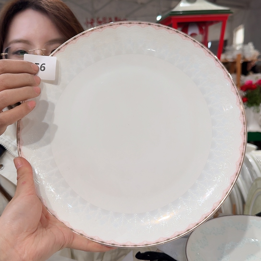 瓷高骨10.5英寸平盘27厘米1个外贸骨瓷