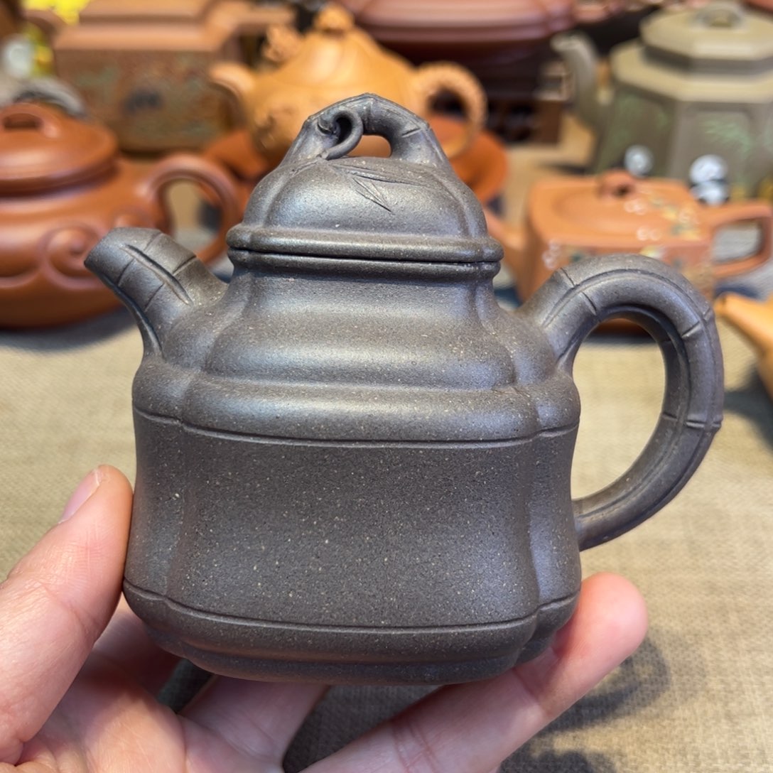 容量200毫升，紫泥，四方竹