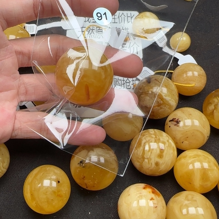 甲***淼蜜蜡未镶嵌珠宝奇石天然91