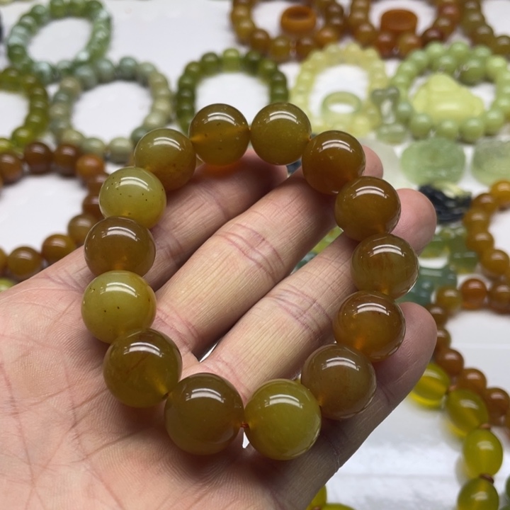 蛇纹石玉手串16未镶嵌