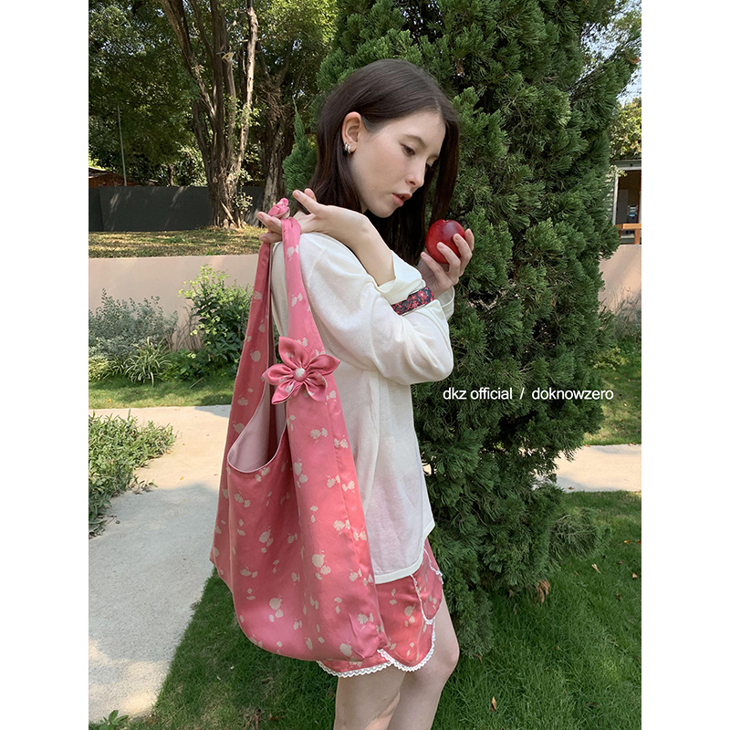 DKZ 日本进口铜氨丝 花朵绑带包包