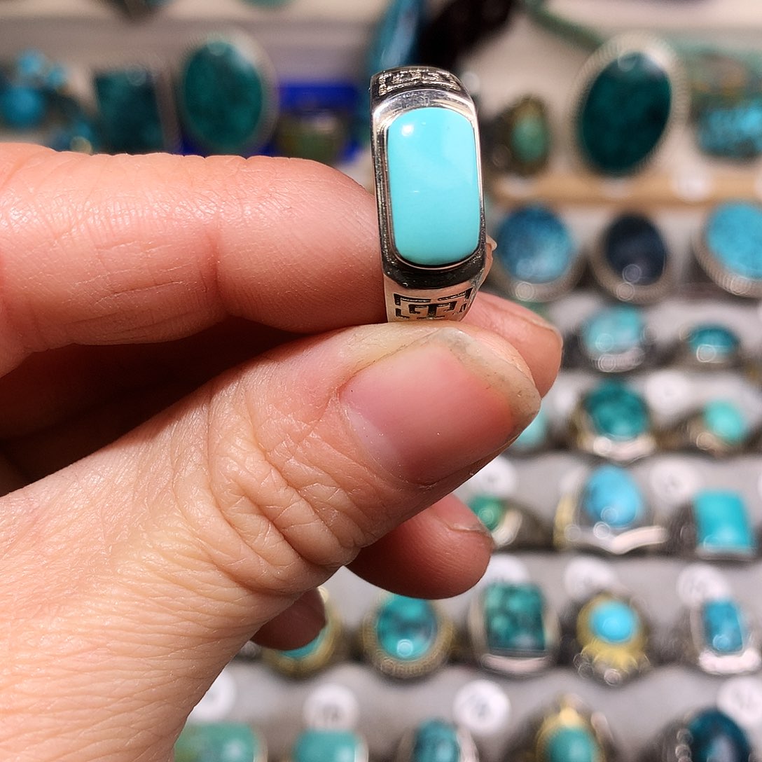 绿松石挂件银S925镶嵌