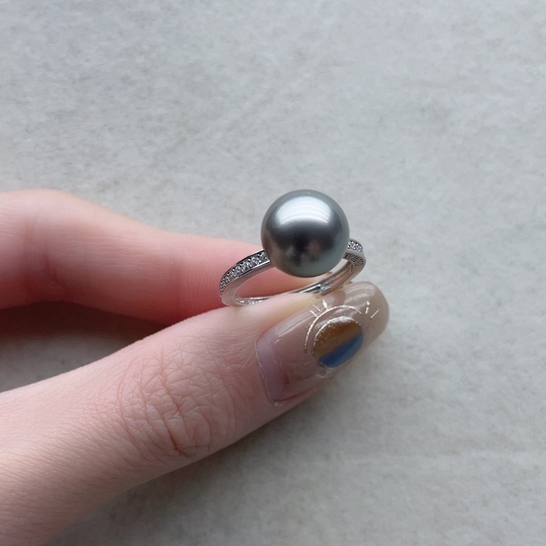 银S925镶嵌海水珍珠戒指76