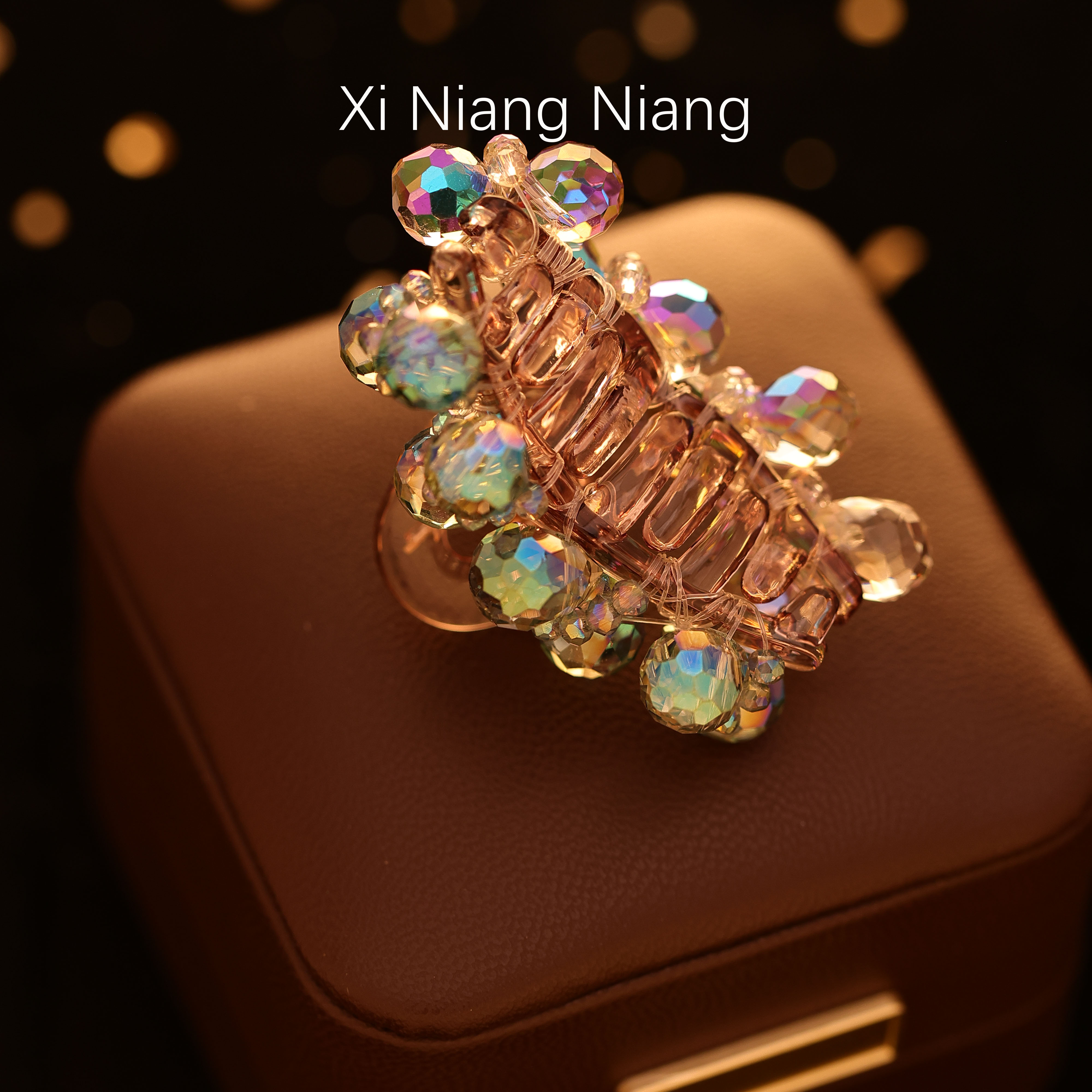 澜七-手工高档气质发夹百搭实用西子凝露水晶小抓夹5.5CM-S3901