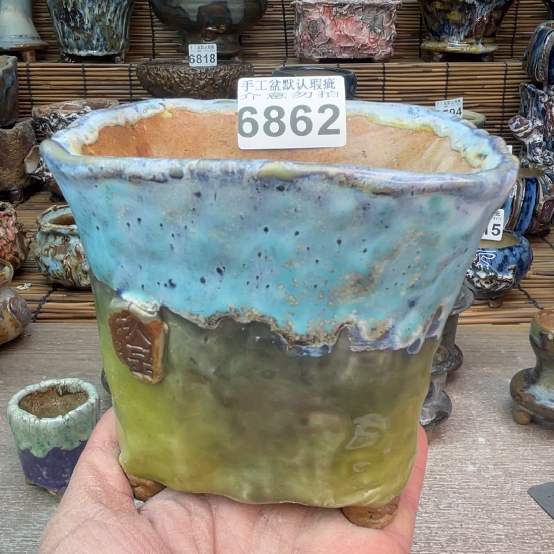 手工花盆默认瑕疵完美者勿拍