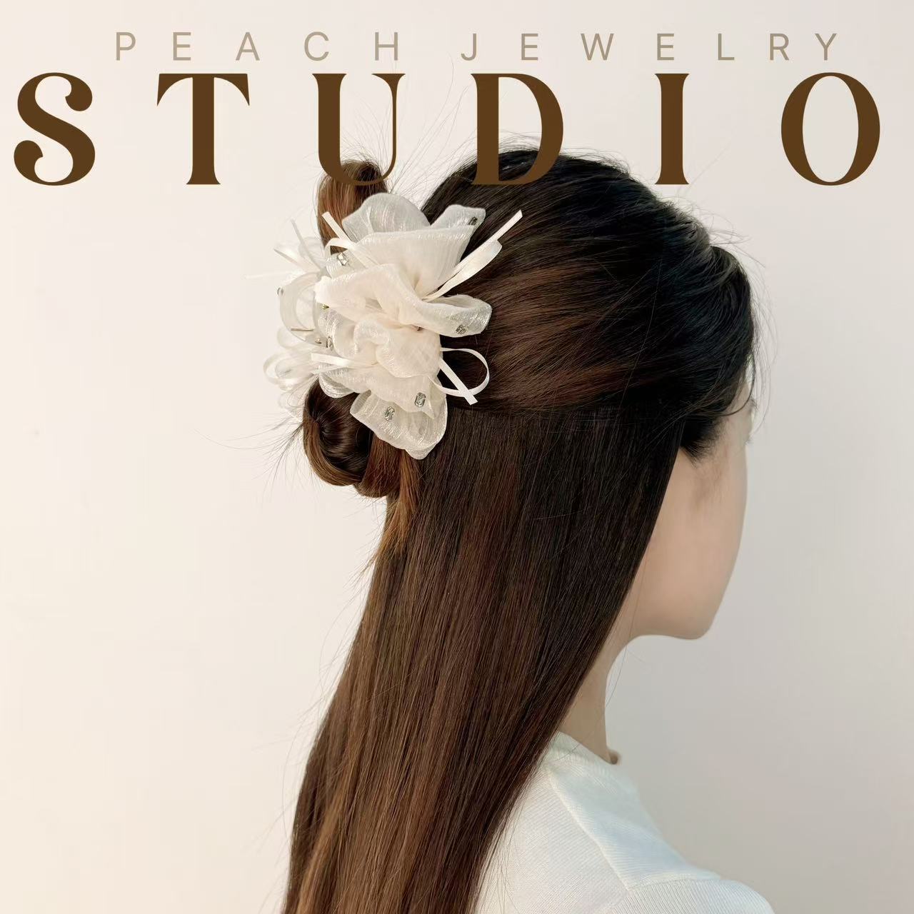 亚克力发夹白色单只 HB05 多样性发一颜色微差