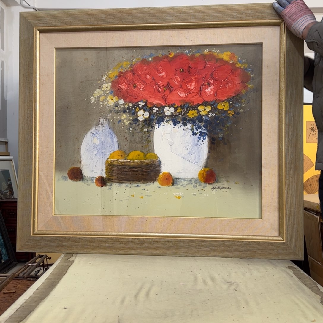 老***客绘画屏风框画茶空间设计