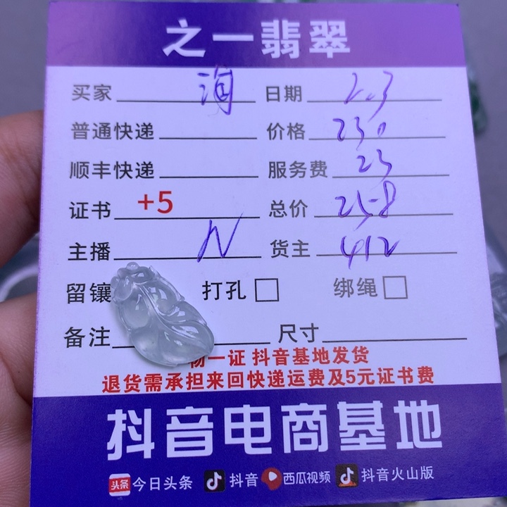 翡翠颈饰未镶嵌海****行