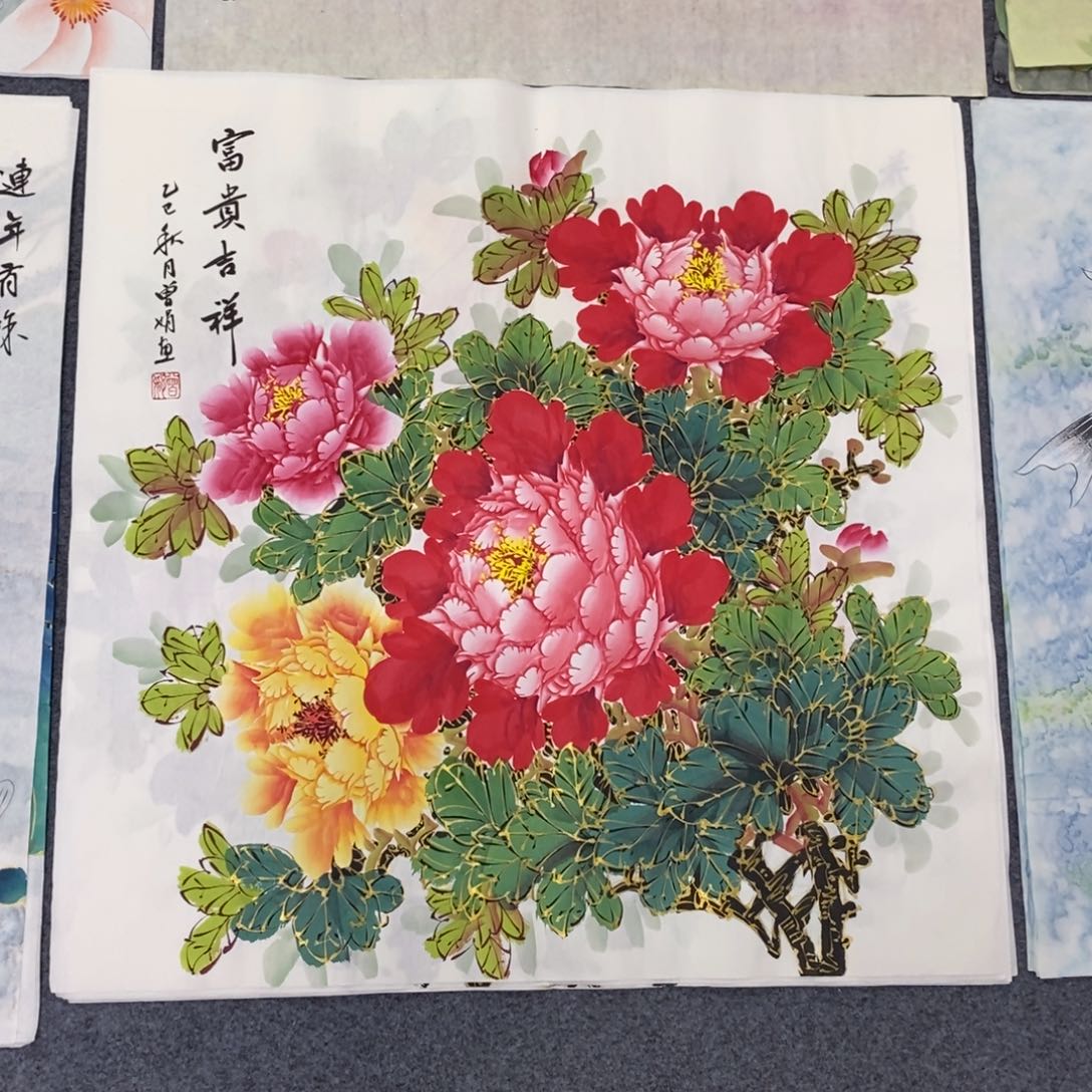 国画尺寸68✖️68精品斗方手绘画