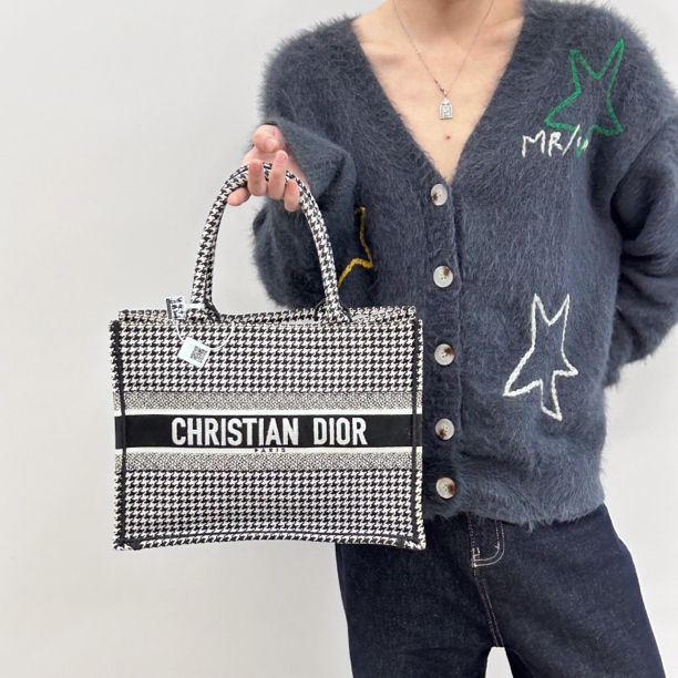95新 DIOR/迪奥 Dior小号老花刺绣手提包