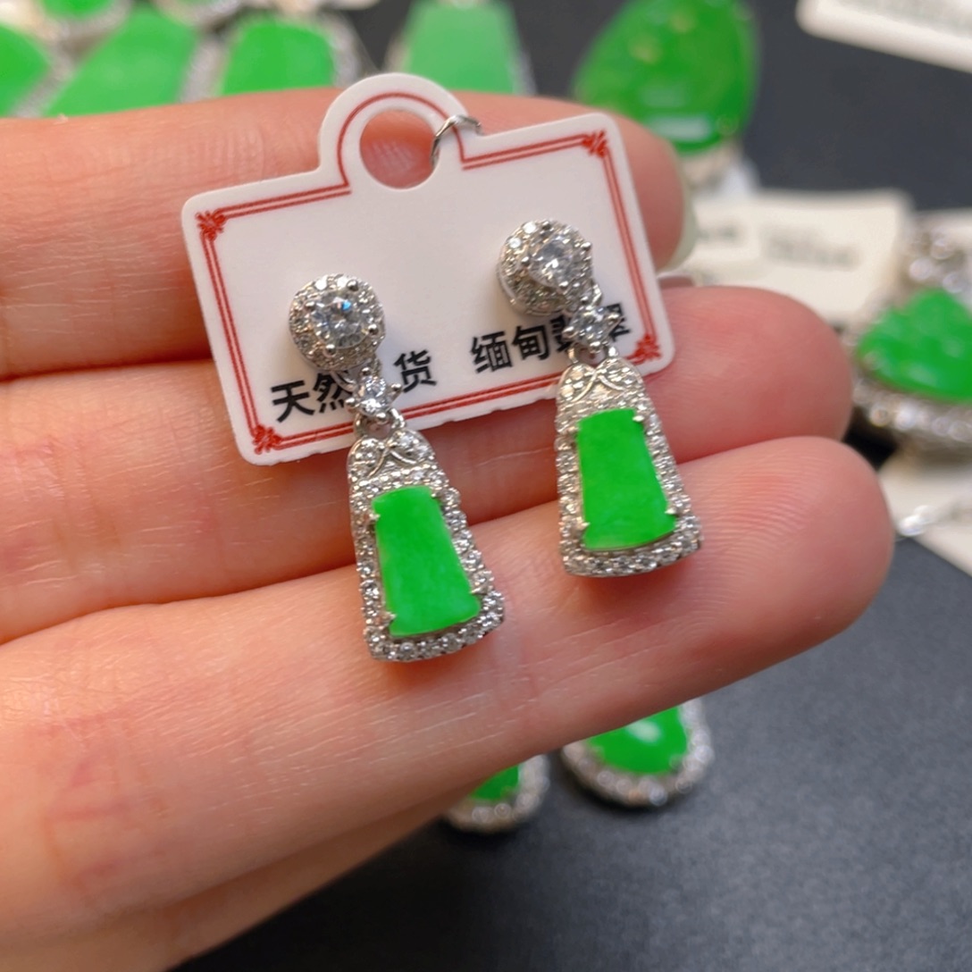 翡翠银S925镶嵌吊坠(不含链)