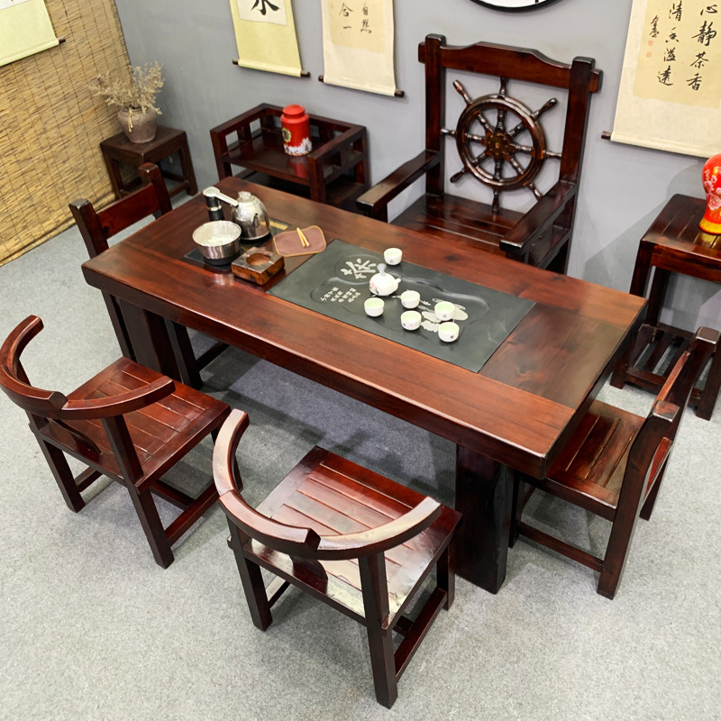 海南相思木茶桌椅组合家用茶台实木茶桌茶具套装大气客厅茶桌椅