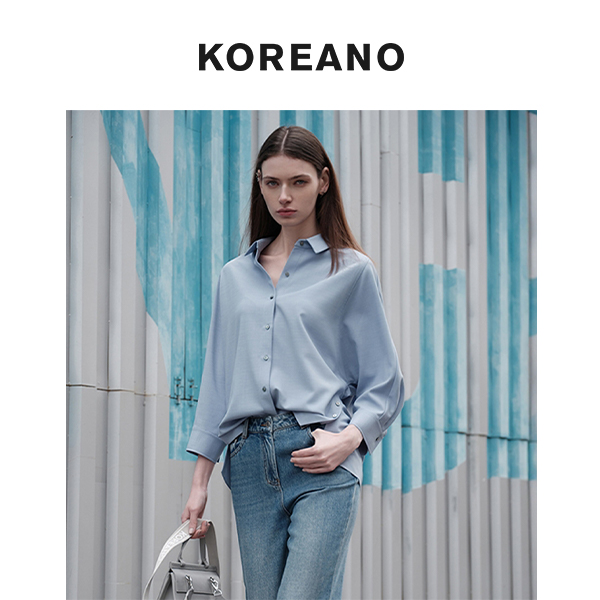 【KOREANO】夏季晴山蓝色宽松衬衫 【H】 CW7649