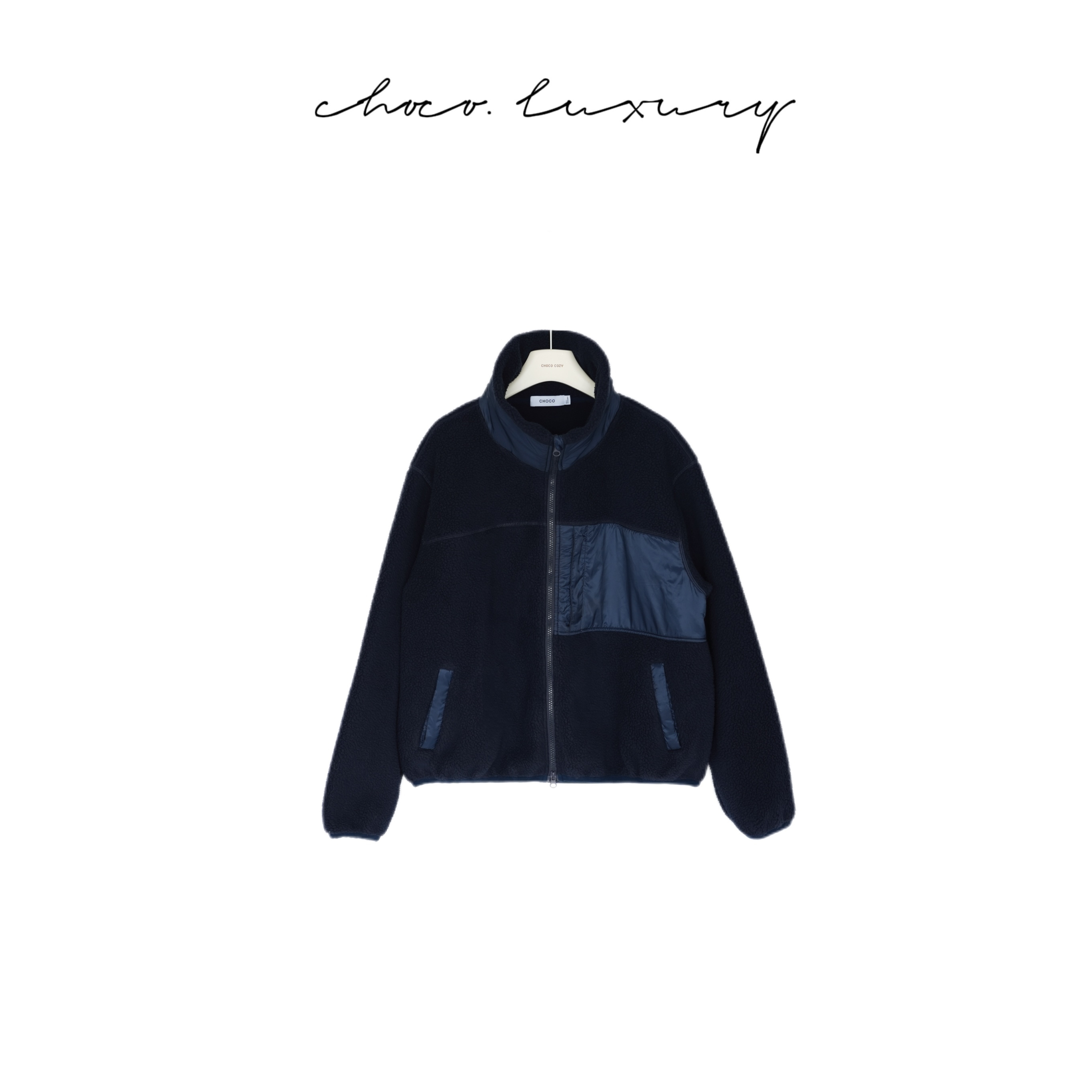 CHOCO【圣莫里茨】重磅限量单品-美式立领摇粒绒夹克外套 D2162