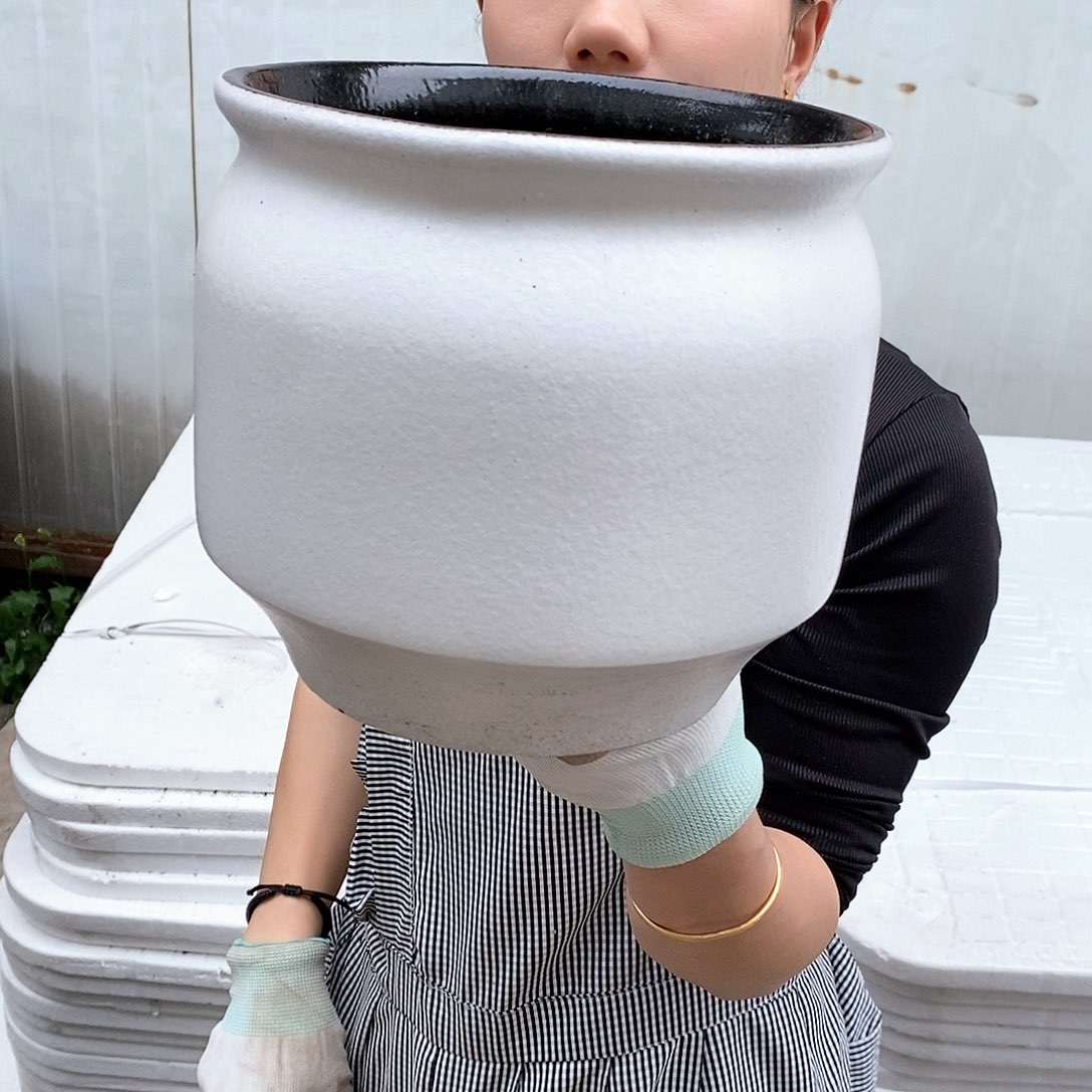 紫砂花盆瑕疵口18高18