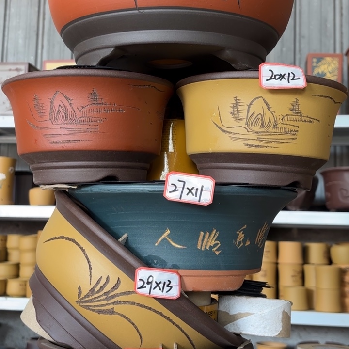 紫砂花盆100-6。             