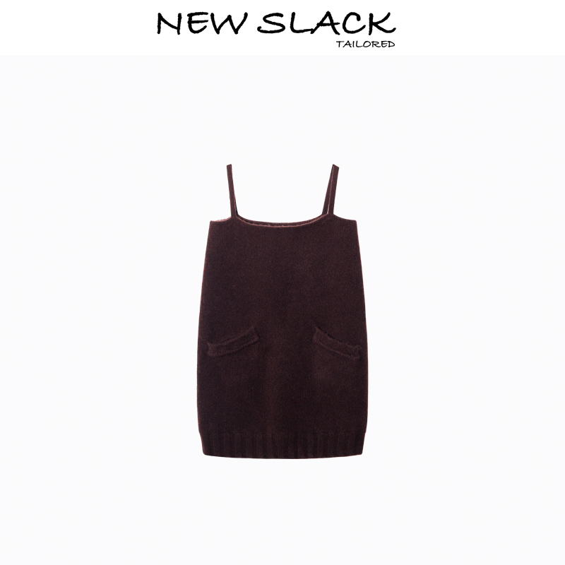 New slack NX250129 秀场羊绒吊带裙