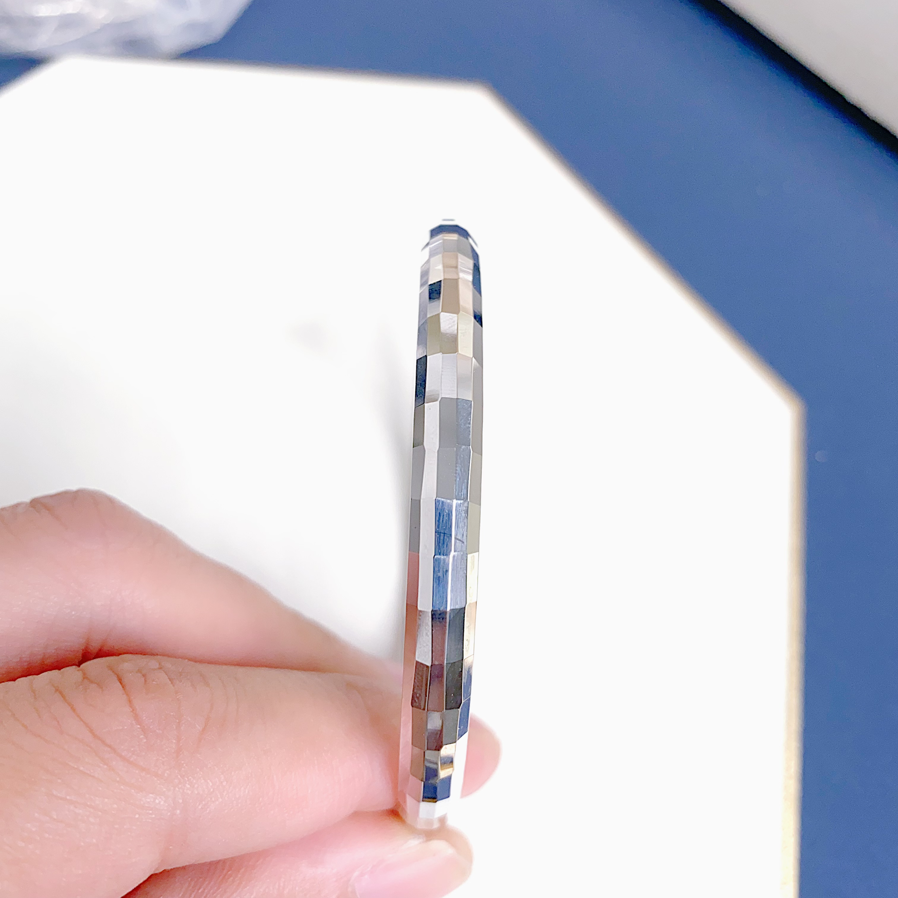 铂金PT950棱形车花手镯时尚爆闪爆亮款气质简约优雅