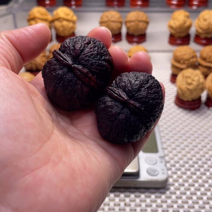 文玩核桃把件15擂鼓双金黄金锤