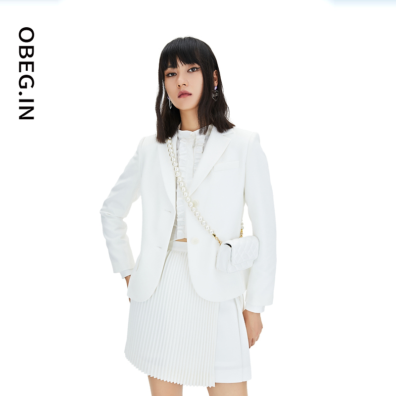 OBEG.IN欧碧倩秋冬简约通勤职业修身西装外套30424032