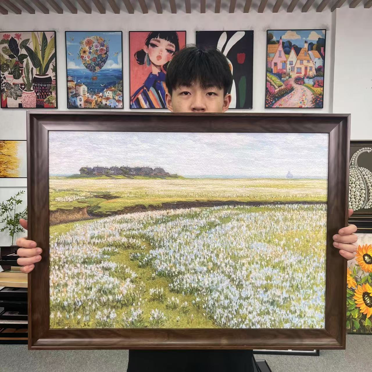 法式风客厅餐厅装饰画复古风景艺术挂画6080