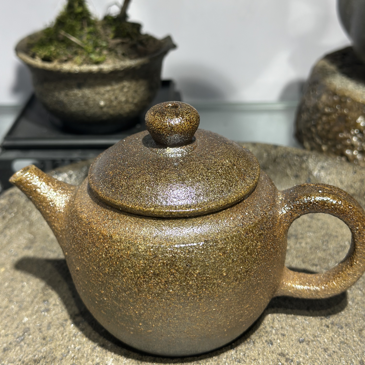 非遗荥窑荥经黑砂荥窑全手馒头窑碳烧泡茶壶200毫升