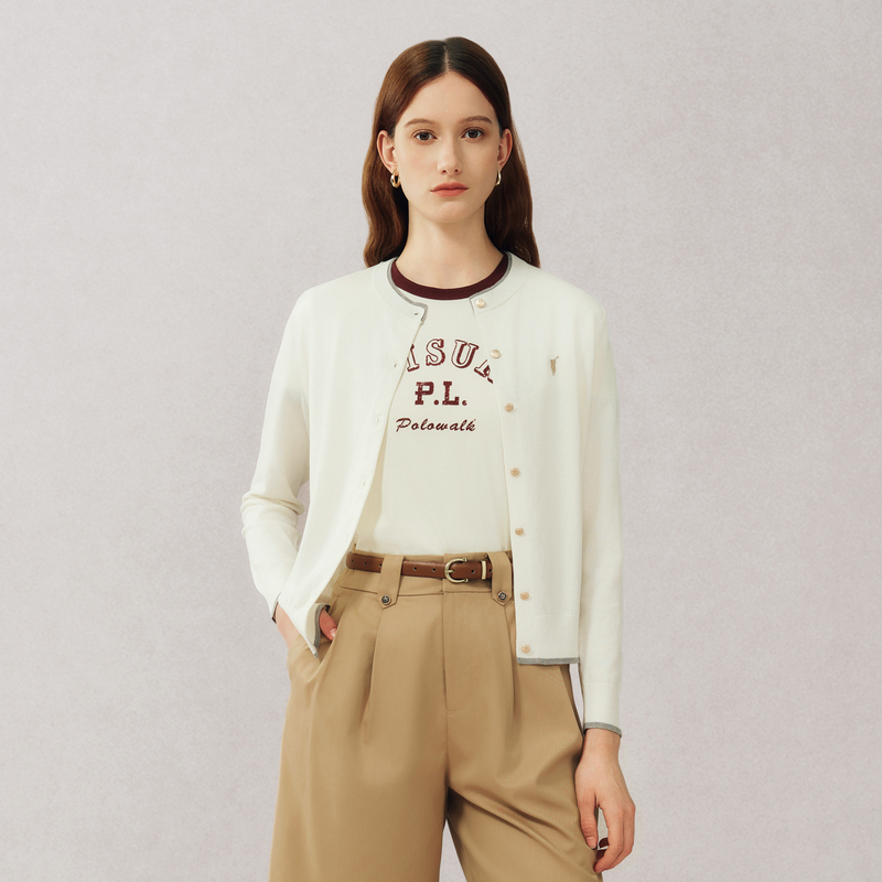 POLOWALK2025春季新品女式长袖针织衫