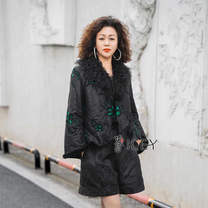 艾翕甄选【韶光年华】秋冬毛领短款棉衣/棉服ZX2501476-1