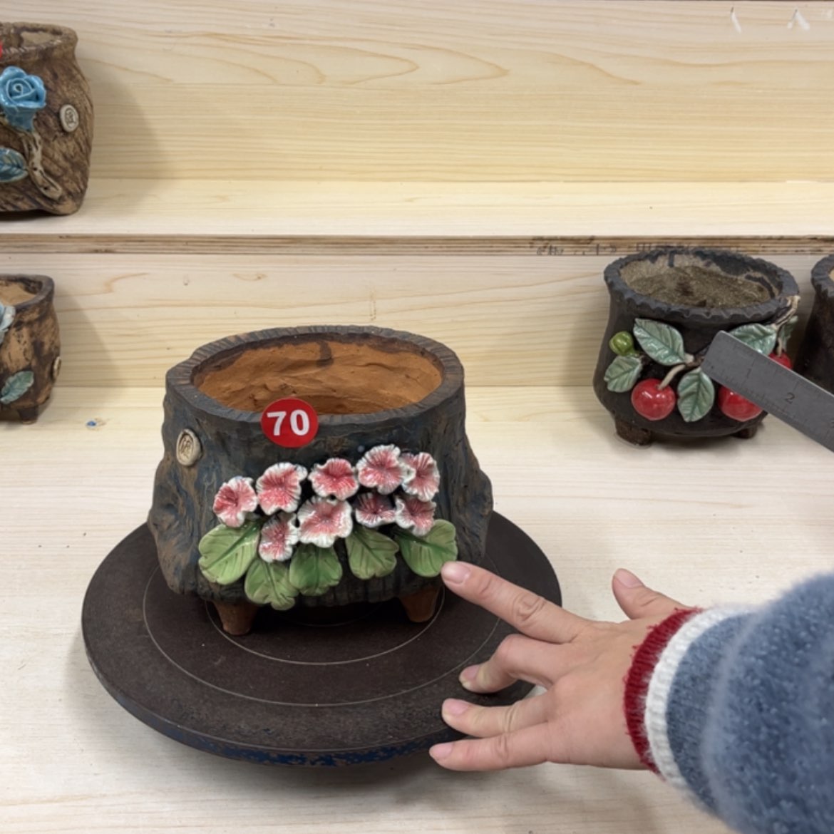 【闪购商品】紫砂花盆70号内口13.5×10.5外高13.5