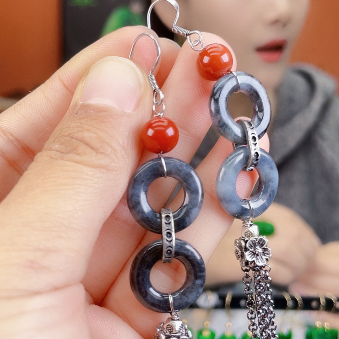 翡翠未镶嵌耳饰饰品