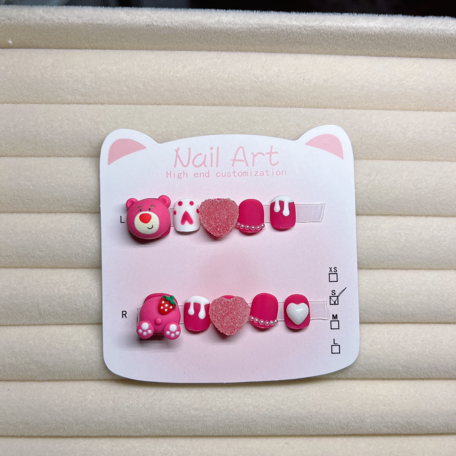 小孩穿戴甲合集 草莓熊 3-8岁手工穿戴甲可反复穿