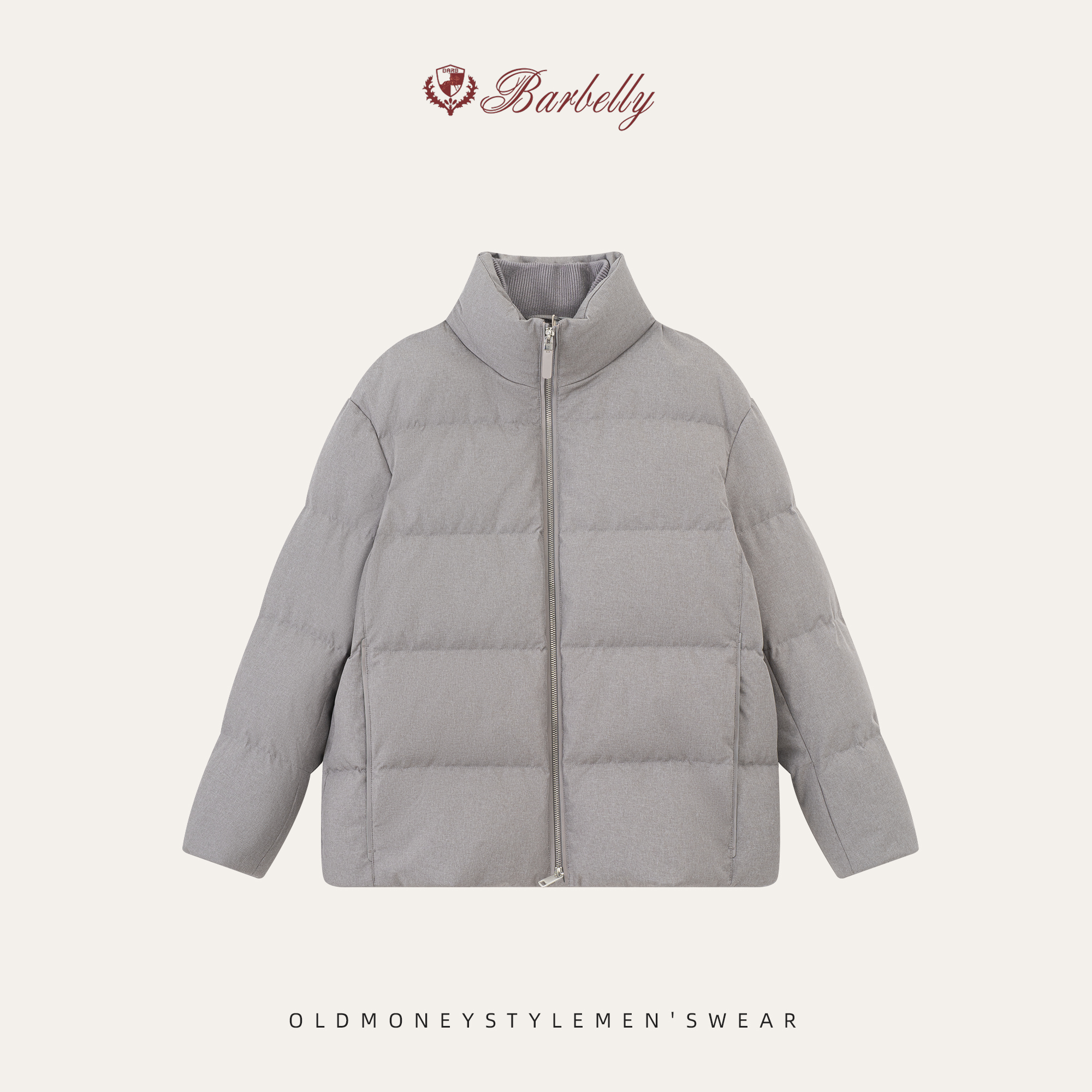 Barbelly娜先生「杰家28300同款」重磅高克90白鹅绒男士立领鹅绒服