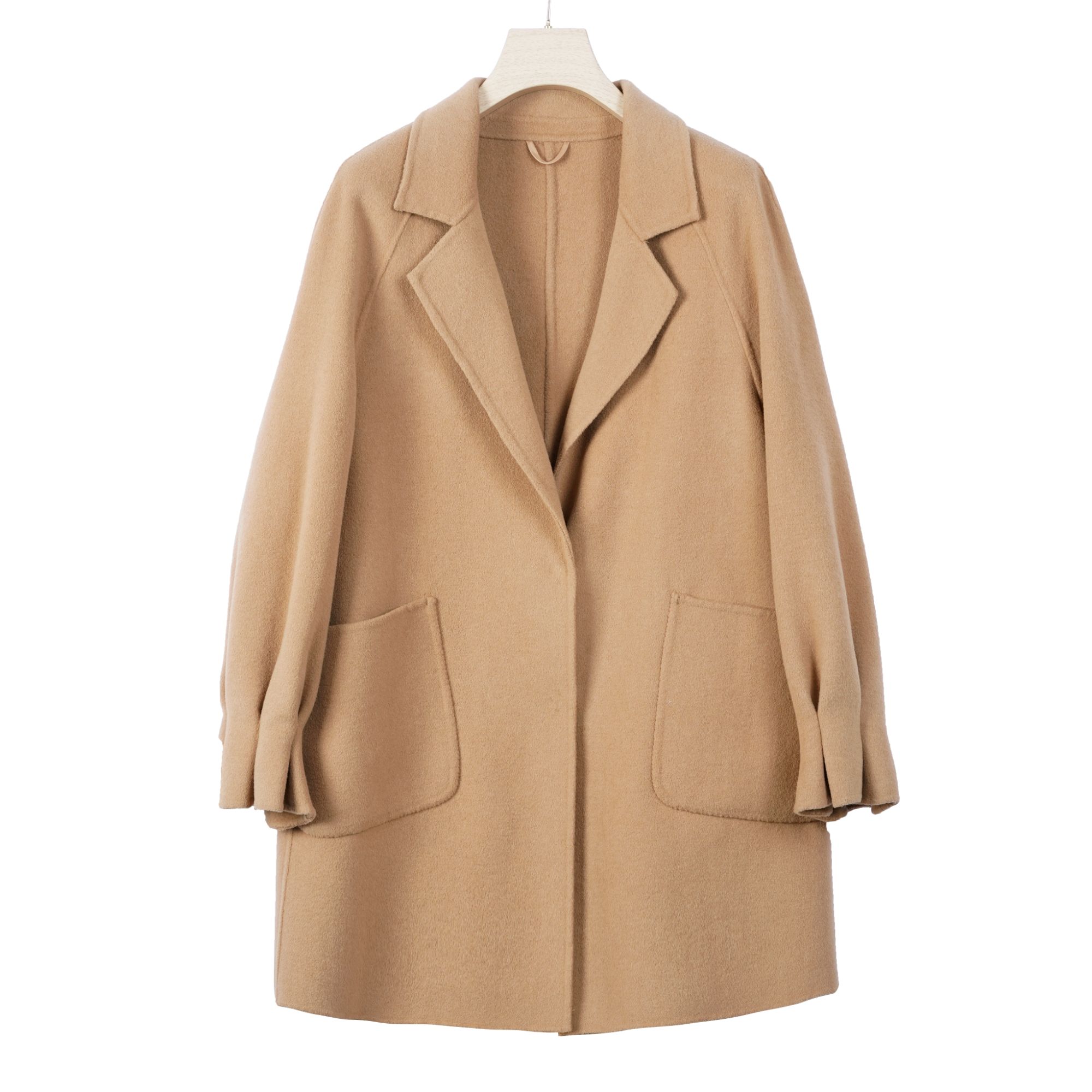 3311秋冬100%美澳毛双面大衣时尚气质设计师款中长款毛呢外套