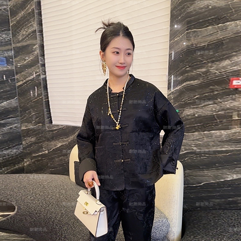 新中式重工刺绣复古盘扣唐装上衣女2025春季气质优雅时尚国风外套