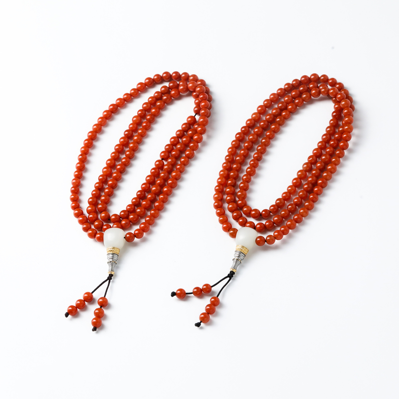 保山南红原矿无胶多圈手串约5mm29-30g多样性发货发其一0630-119