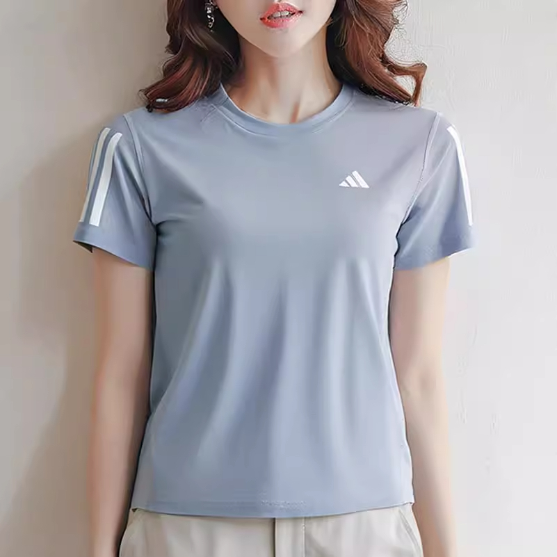阿迪达斯速干透气T恤女夏季新款运动跑步健身瑜伽服训练短袖上衣