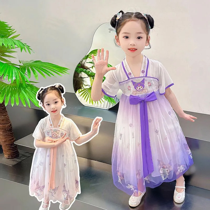 2026新款儿童汉服库洛米夏季女童连衣裙公主洋气纱裙宝宝夏装裙子