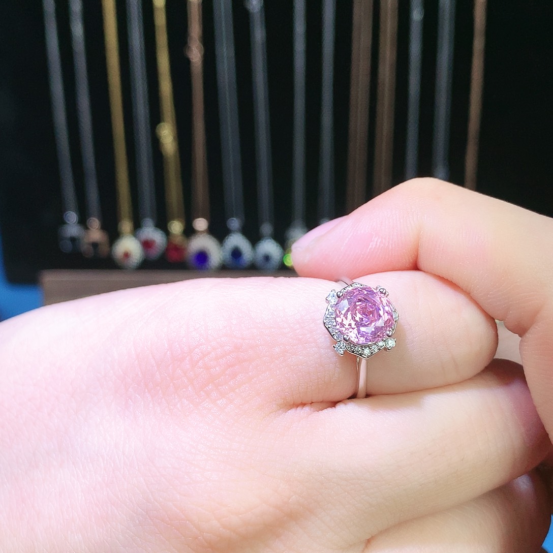 蓝宝石戒指银S925镶嵌