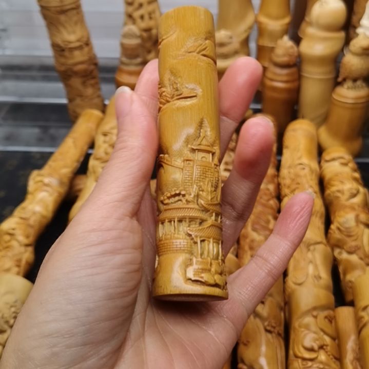 @***宝竹红皮料子浮雕山水