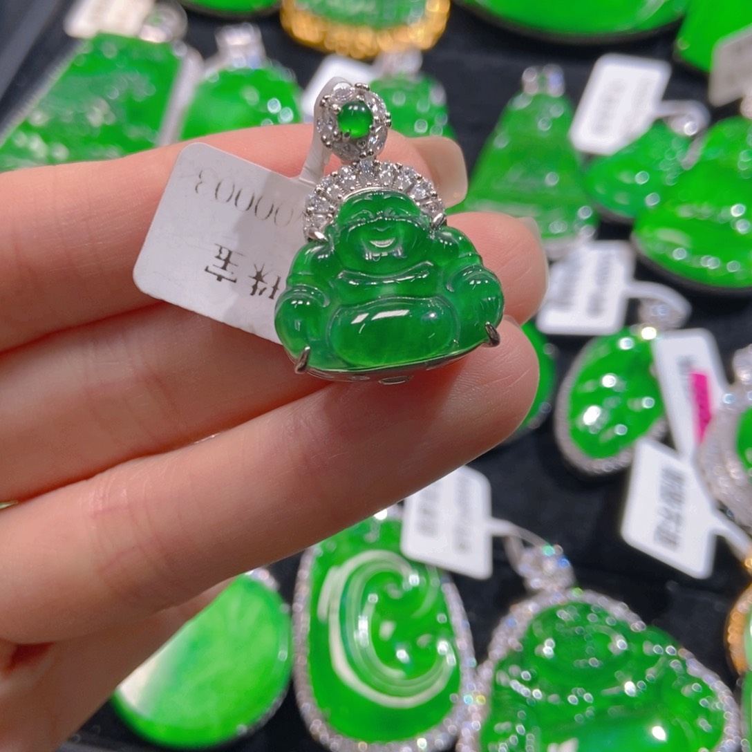 翡翠吊坠(不含链)银S925镶嵌