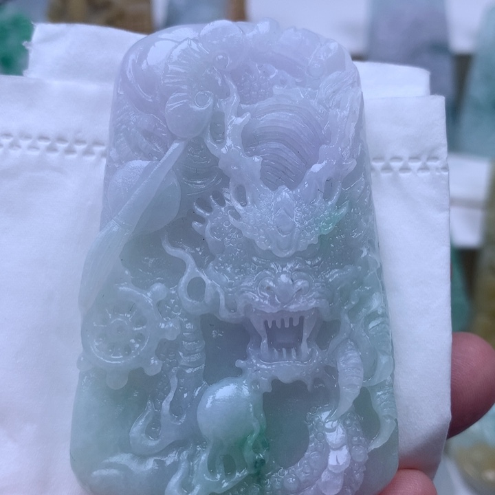 定制翡翠未镶嵌挂件龙牌挂件